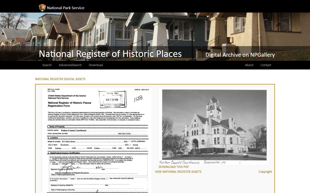 Fulton County court dockets courthouse National Register asset detail