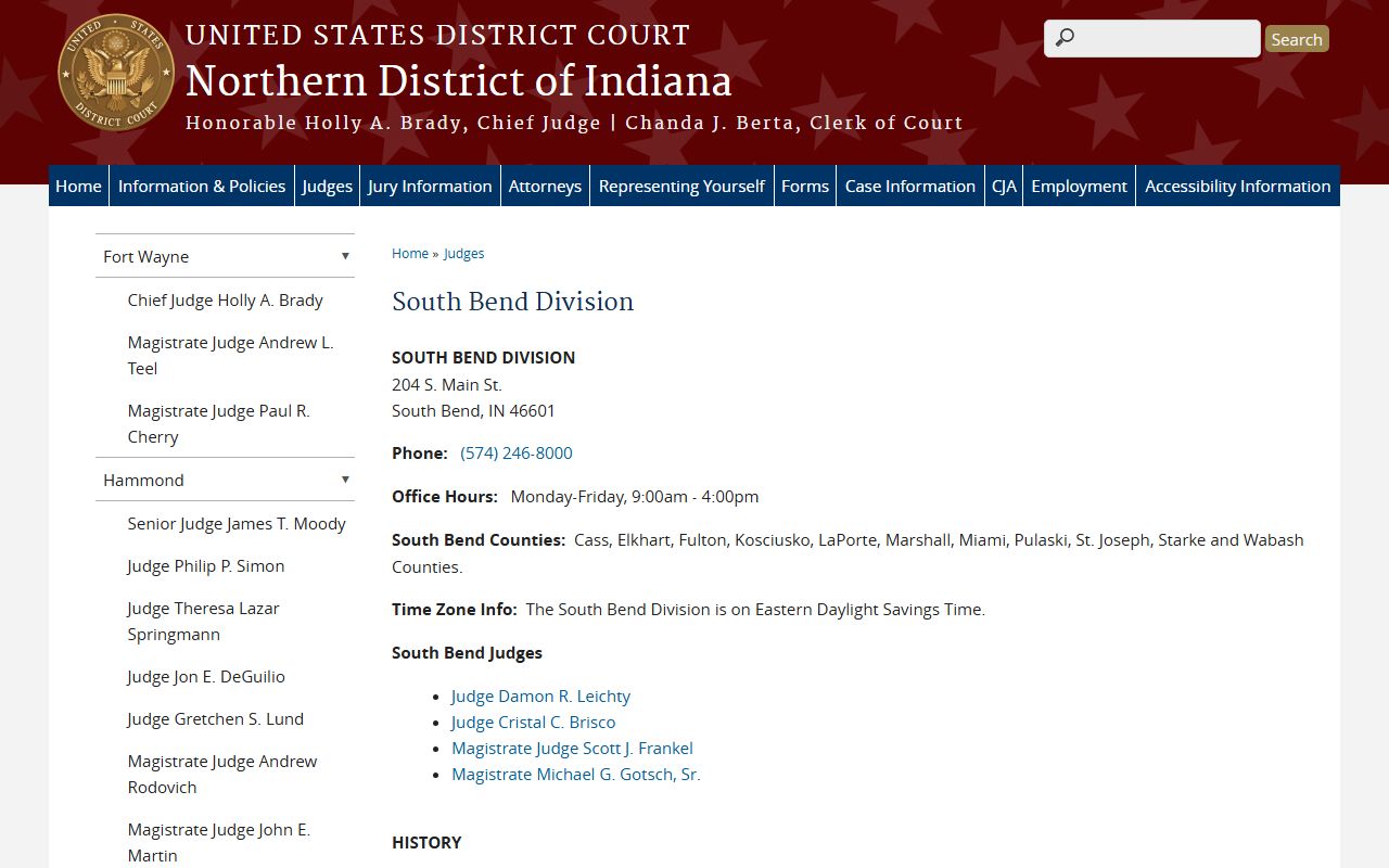 Fulton County federal district court South Bend Division