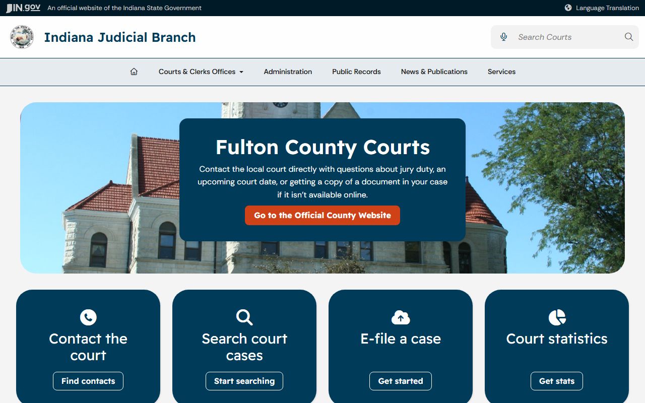 Fulton County court records Indiana Judicial Branch local page