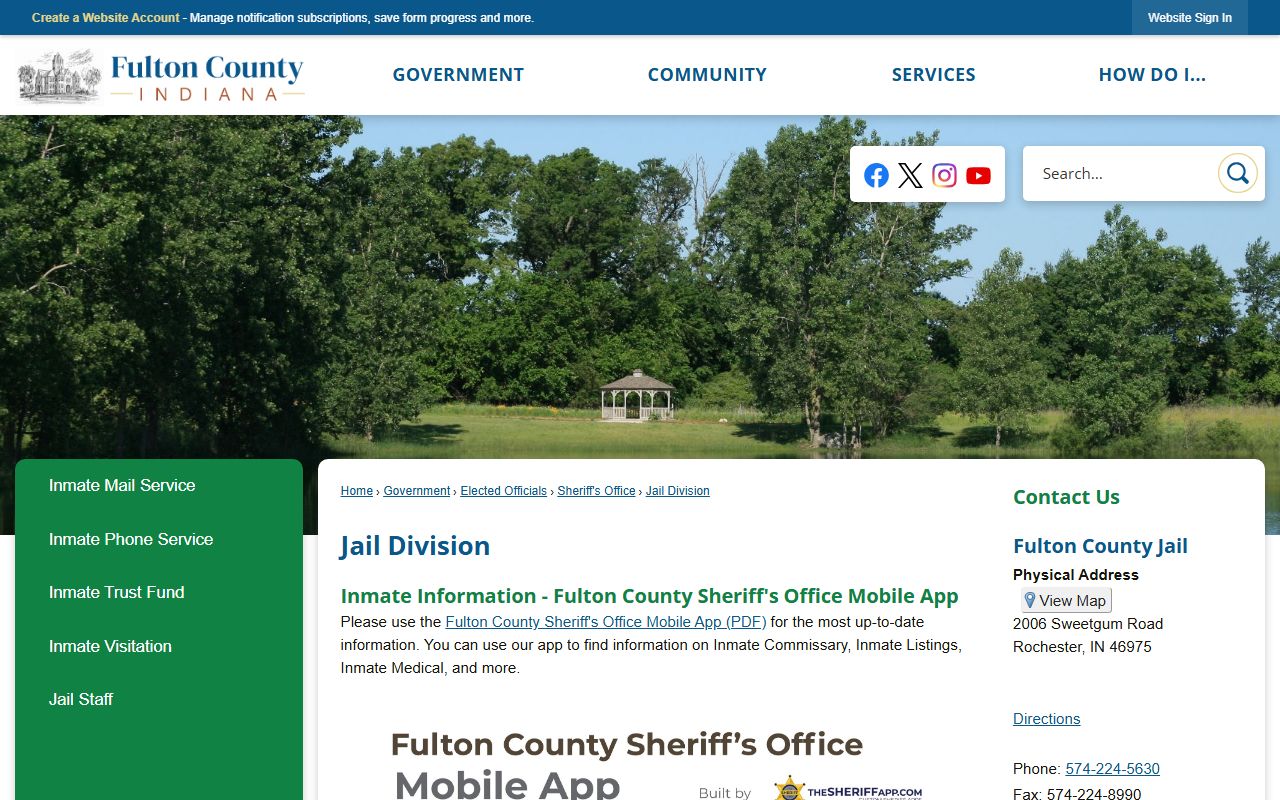 Fulton County inmate records Jail Division page